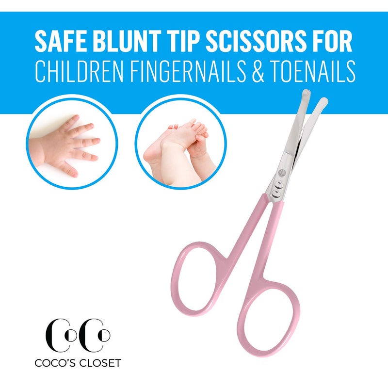 Coco's Closet Cocos Safety Baby Nail Scissors  Baby Nail Clippers for Fingernail and Toenails  Small Scissors for Toddlers  Infant  Adults and Kids - Stainless Steel Blunt Tip + Storage Case - Image 5